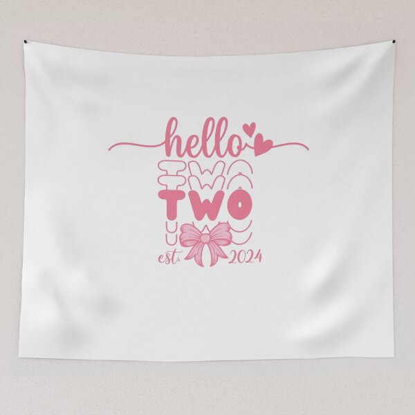 Item preview, Hello Two Birthday: 2nd Birthday Girl Design, Pink Second Birthday Outfit, Toddler Girl Birthday, Est 2024 designed and sold by Merchall  store.