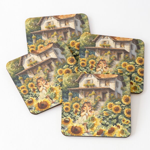 Item preview, ONE SAD LITTLE GIRL AMONGST THE SUN FLOWERS designed and sold by Tammera.