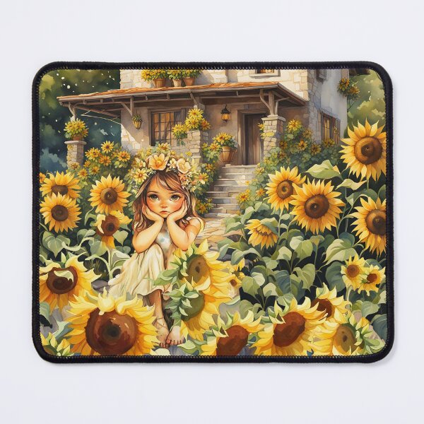 Item preview, ONE SAD LITTLE GIRL AMONGST THE SUN FLOWERS designed and sold by Tammera.