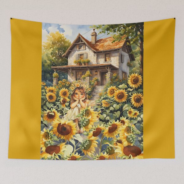 Item preview, ONE SAD LITTLE GIRL AMONGST THE SUN FLOWERS designed and sold by Tammera.