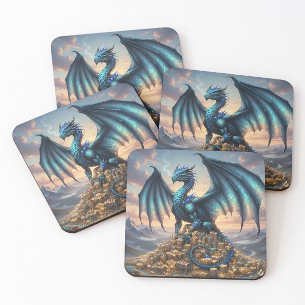 Item preview, Massive Dragon guarding hoard of gemstones. designed and sold by Fairy's and Dragons .