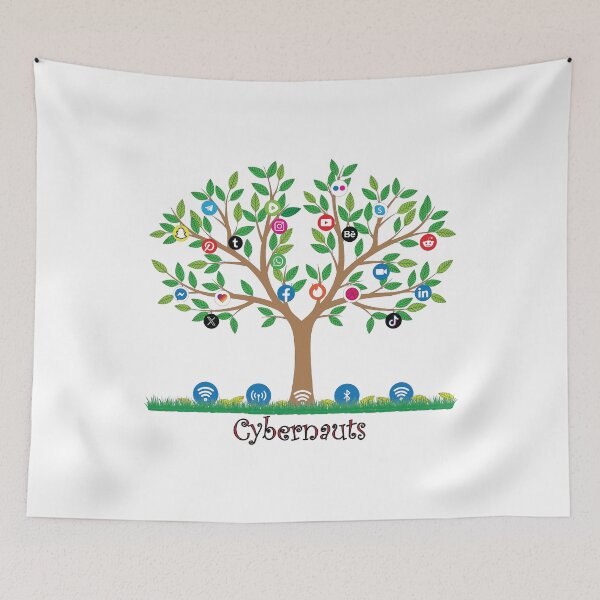 Item preview, Social media symbols, network connections, cybernauts, tree designed and sold by Lennylindesigns.