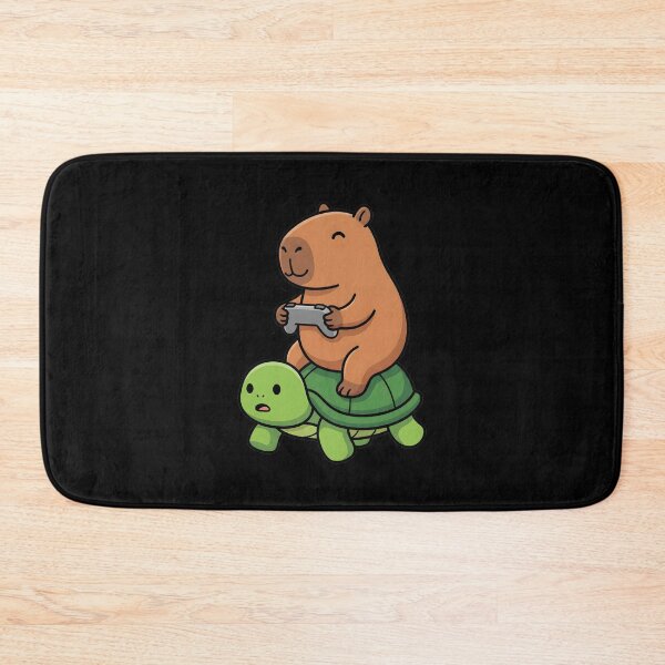 Item preview, Cute Capybara Riding Turtle Gamer Cartoon Funny Animal Design designed and sold by Imaginarium Design.