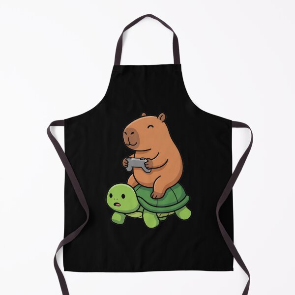 Item preview, Cute Capybara Riding Turtle Gamer Cartoon Funny Animal Design designed and sold by Imaginarium Design.