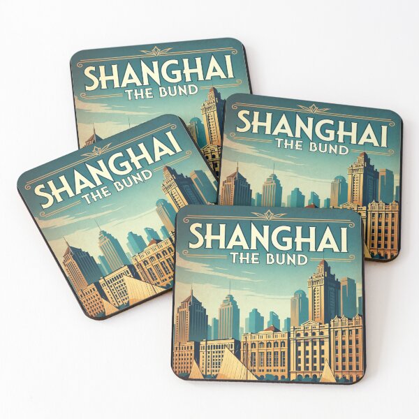 Item preview, Visit Shanghai – The Bund Art Deco Skyline designed and sold by Ink Dynasty.