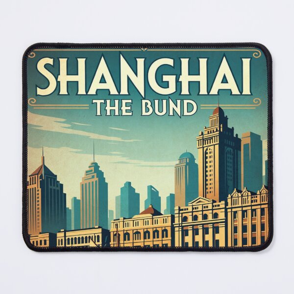 Item preview, Visit Shanghai – The Bund Art Deco Skyline designed and sold by Ink Dynasty.