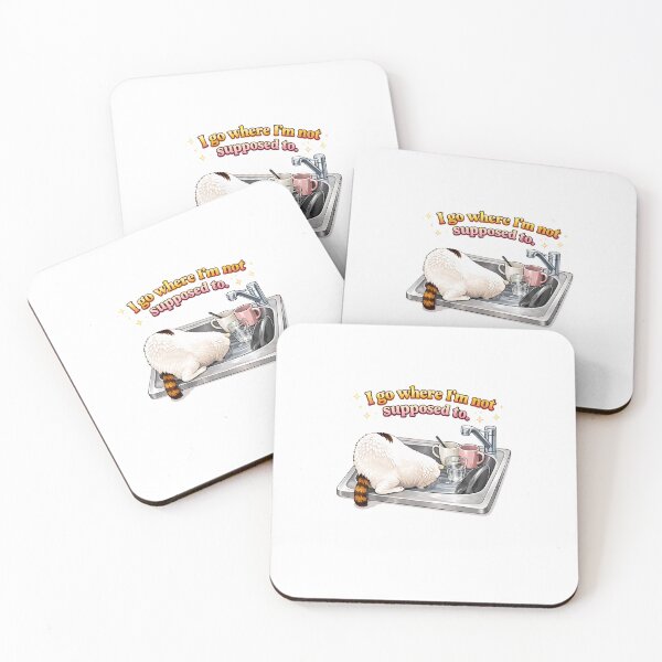 Item preview, I Go Where I’m Not Supposed To – Funny Cat Sink Illustration designed and sold by .onemoredesign..