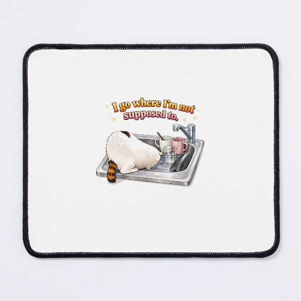 Item preview, I Go Where I’m Not Supposed To – Funny Cat Sink Illustration designed and sold by .onemoredesign..