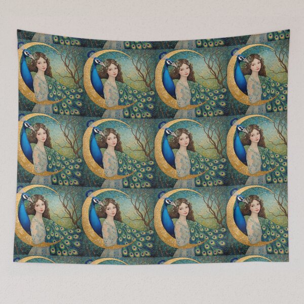 Item preview, A woman and a peacock. designed and sold by Natalia-Vlad.