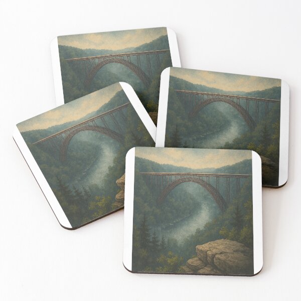 Item preview, New River Gorge Bridge - Long Point Vista: Mist Over the Gorge designed and sold by MysticOzzy.