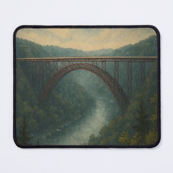 Item preview, New River Gorge Bridge - Long Point Vista: Mist Over the Gorge designed and sold by MysticOzzy.
