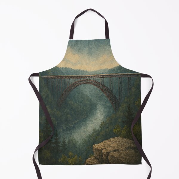 Item preview, New River Gorge Bridge - Long Point Vista: Mist Over the Gorge designed and sold by MysticOzzy.