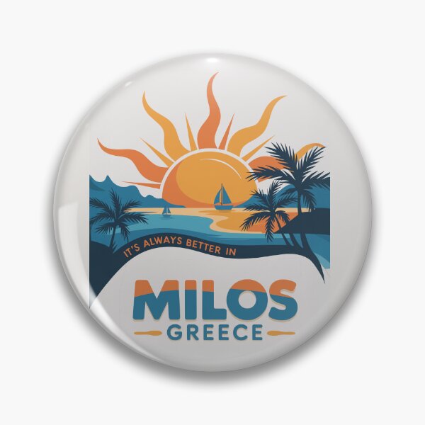 Item preview, Milos Greece – Cyclades Sunset Travel Retro Graphic designed and sold by paulo silveira.