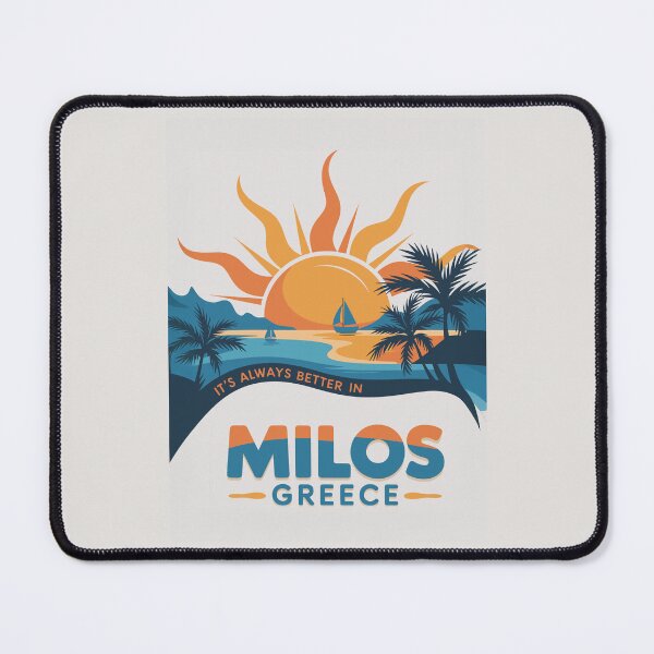 Item preview, Milos Greece – Cyclades Sunset Travel Retro Graphic designed and sold by paulo silveira.
