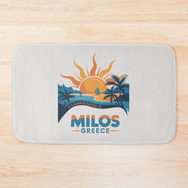 Item preview, Milos Greece – Cyclades Sunset Travel Retro Graphic designed and sold by paulo silveira.