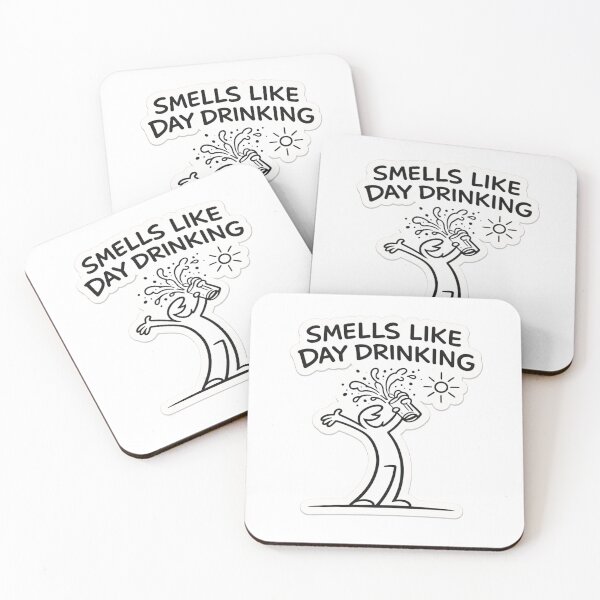 Item preview, Smells Like Day Drinking — Bold Black & White Typography Sticker designed and sold by VibeOffline Studio.