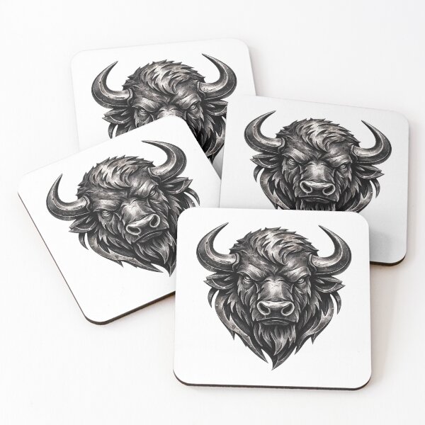 Item preview, Rustic Metal Bison Head Emblem designed and sold by GeaSupplyStudio.