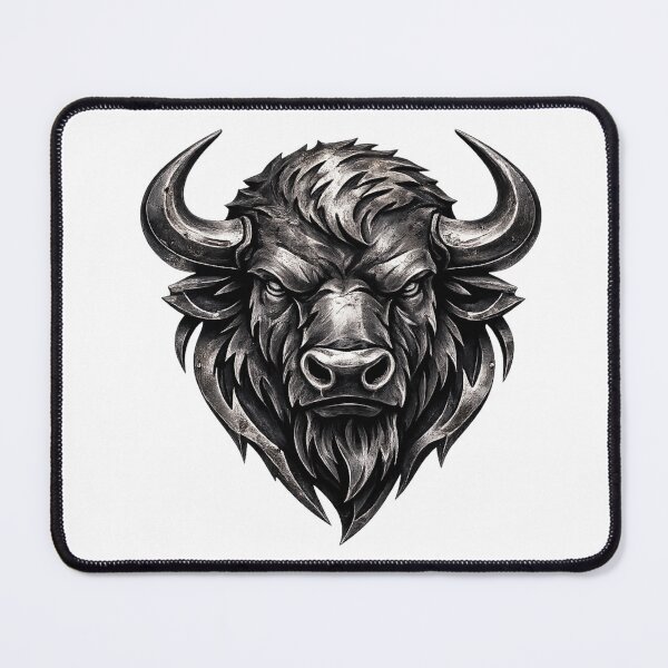 Item preview, Rustic Metal Bison Head Emblem designed and sold by GeaSupplyStudio.