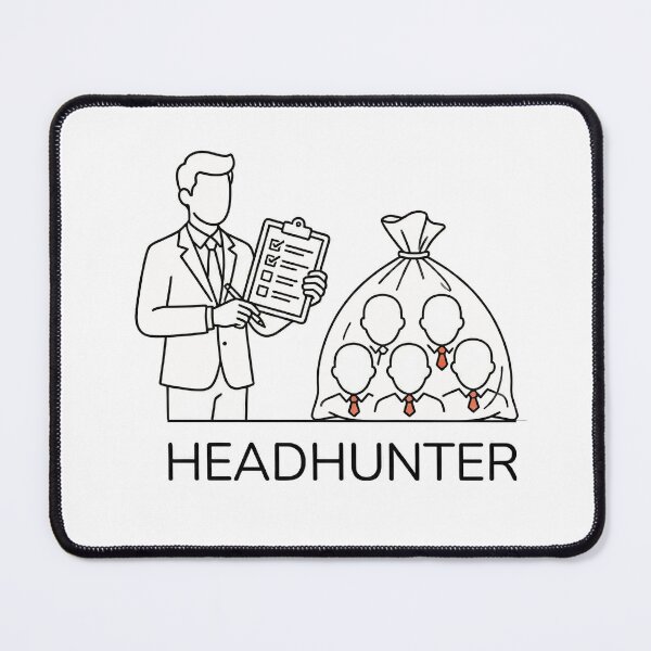 Item preview, Minimalist Headhunter - Dark Office Humor Line Art designed and sold by Tamer ⭐⭐⭐⭐⭐.
