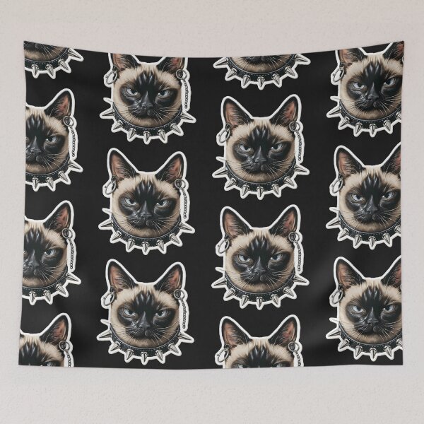 Item preview, Siamese Cat Sticker Punk Rebel sticker designed and sold by vambrosio15.