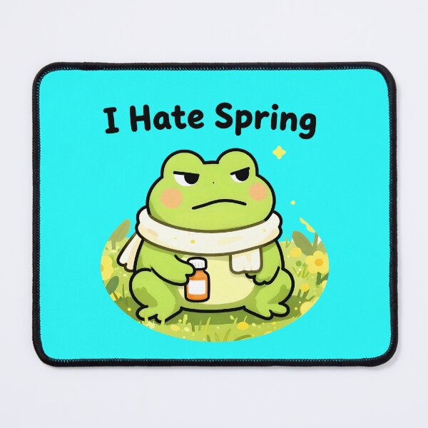 Item preview, I Hate Spring – Grumpy Frog Allergy Meme Cute Funny Animal Sticker designed and sold by AnimalAirtistry.