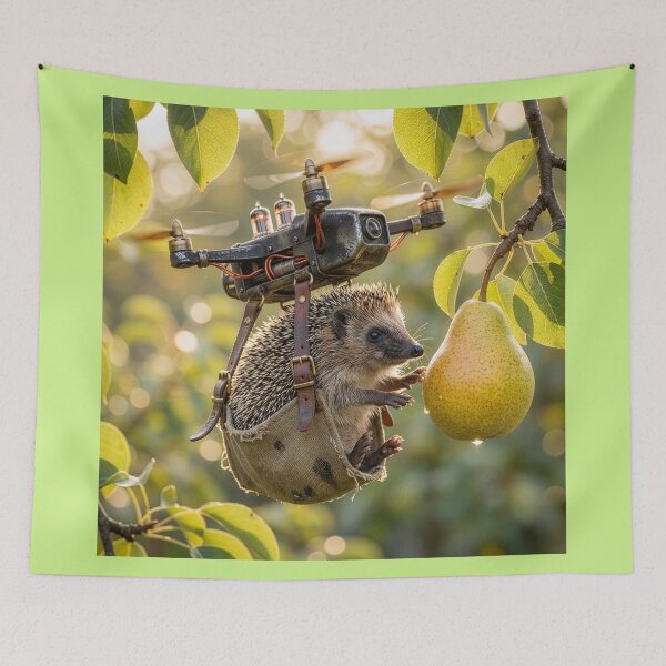 Item preview, Hedgehog Nabs a Pear designed and sold by Tridentulus.