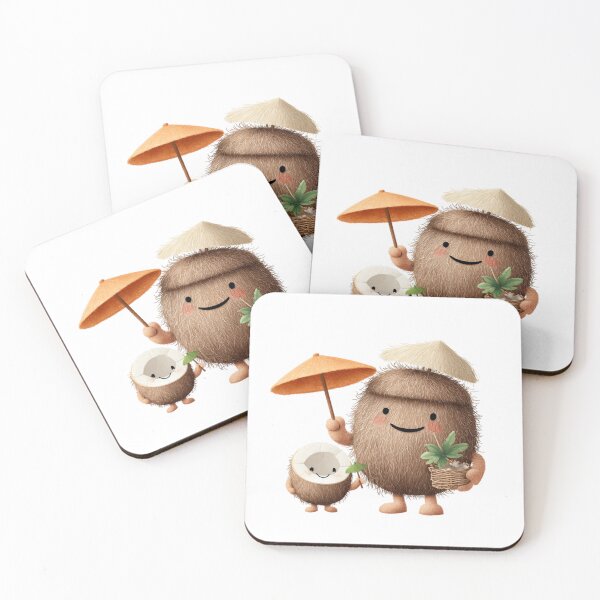 Item preview, Tropical Coconut Mom and Child Kawaii Illustration for Mother's Day designed and sold by BigStar-Cart.