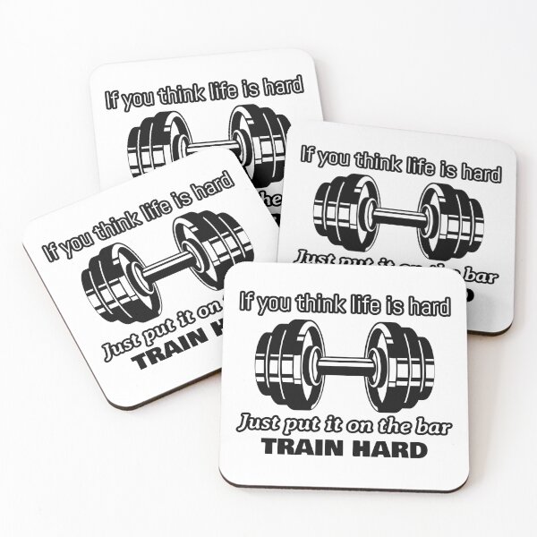 Item preview, If you think life is hard put it on the bar train hard designed and sold by Kjcustontees.