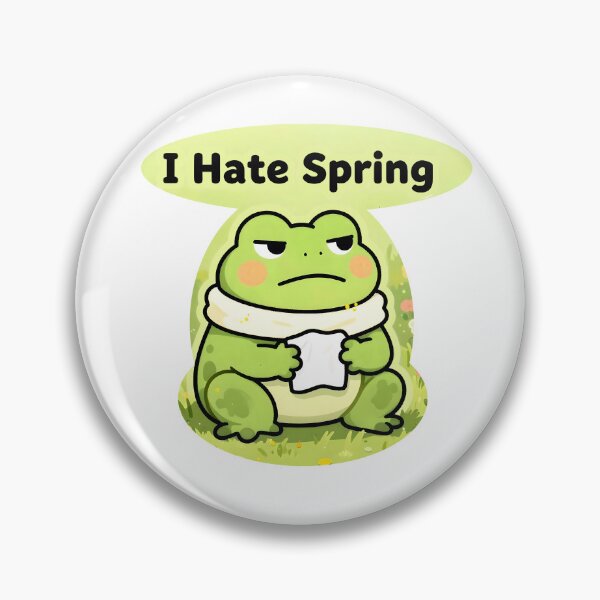 Item preview, Allergy Season Survivor – Grumpy Frog Sneezing Spring Meme Sticker designed and sold by AnimalAirtistry.