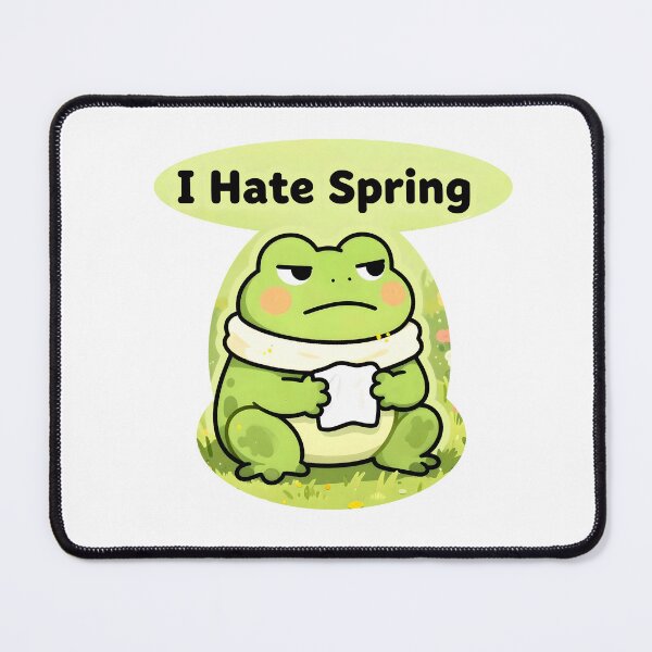 Item preview, Allergy Season Survivor – Grumpy Frog Sneezing Spring Meme Sticker designed and sold by AnimalAirtistry.
