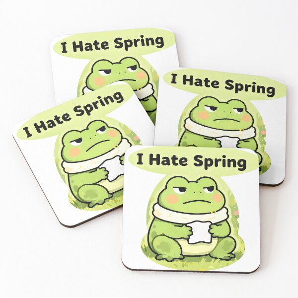 Item preview, Allergy Season Survivor – Grumpy Frog Sneezing Spring Meme Sticker designed and sold by AnimalAirtistry.