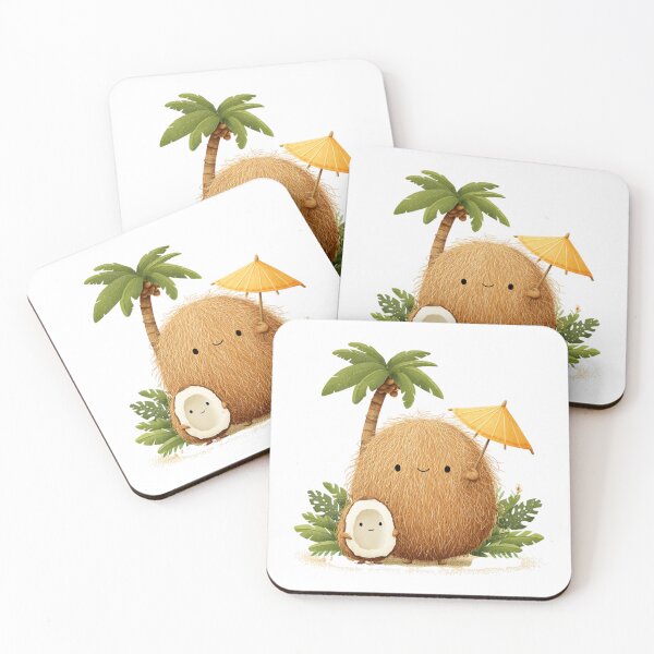 Item preview, Tropical Coconut Family Whimsical Illustration Mother's Day designed and sold by BigStar-Cart.
