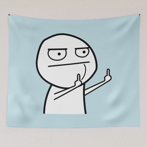 Item preview, FU Middle Finger Meme (black and white) designed and sold by VEB Ostladen.