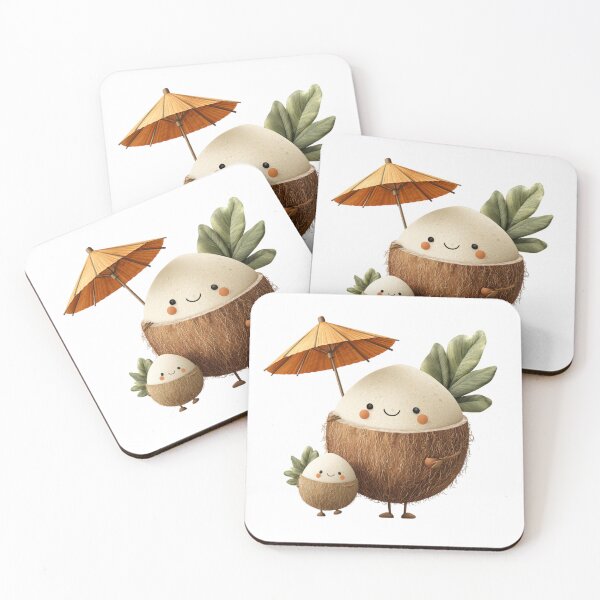 Item preview, Tropical Coconut Mother and Child Kawaii Mother's Day Art designed and sold by BigStar-Cart.