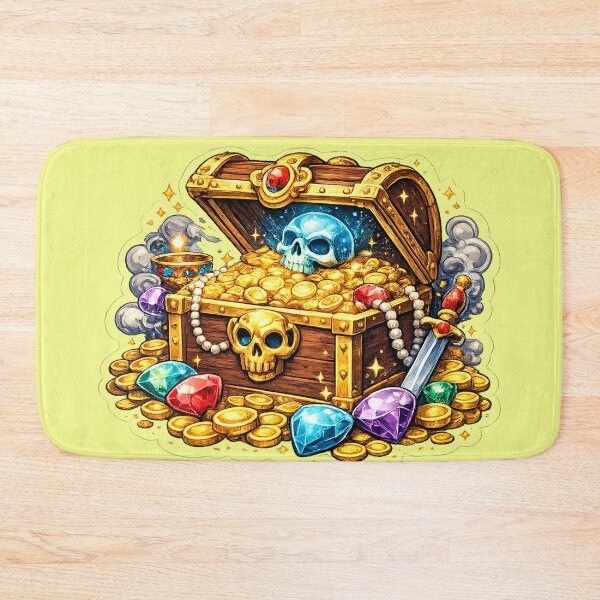 Item preview, Treasure Chest Sticker – Fantasy Gold and Gems Illustration designed and sold by DrizzyV.