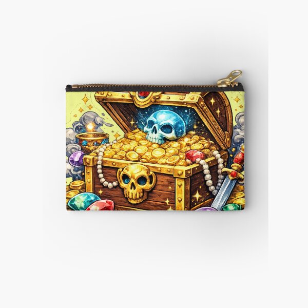 Item preview, Treasure Chest Sticker – Fantasy Gold and Gems Illustration designed and sold by DrizzyV.