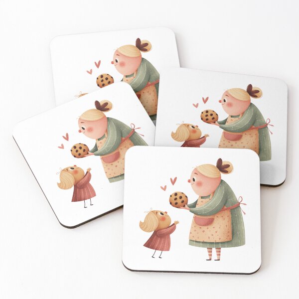 Item preview, Whimsical Grandma and Child Cookie Sharing Mother's Day Art designed and sold by BigStar-Cart.