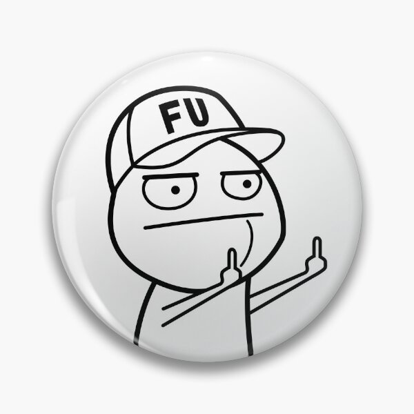 Item preview, FU middle finger meme with baseball cap (outline) designed and sold by VEB Ostladen.