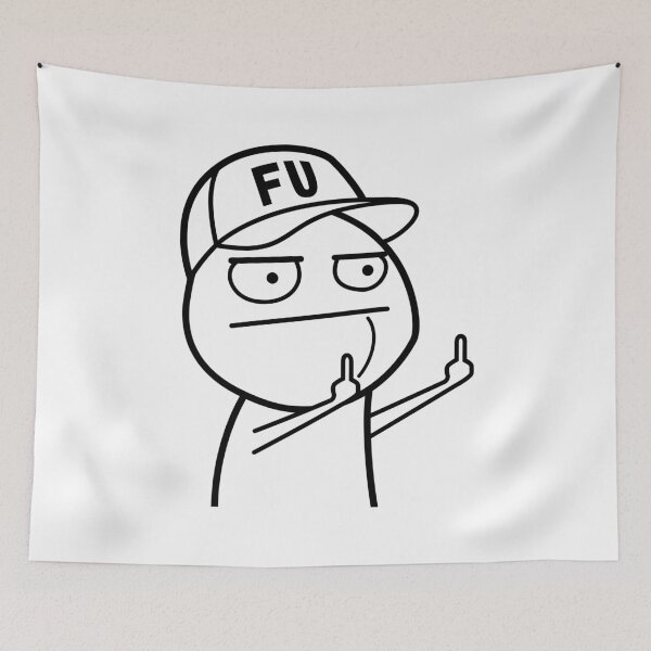 Item preview, FU middle finger meme with baseball cap (outline) designed and sold by VEB Ostladen.
