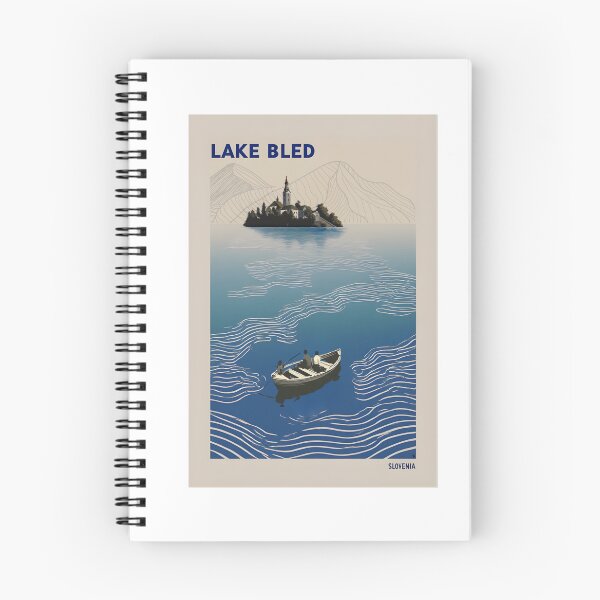 Item preview, Lake Bled Slovenia Retro Rowboat Art Print designed and sold by SHELOPS.