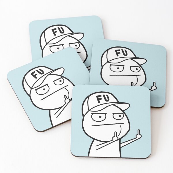 Item preview, FU middle finger meme with baseball cap (black and white) designed and sold by VEB Ostladen.