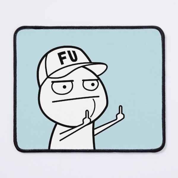 Item preview, FU middle finger meme with baseball cap (black and white) designed and sold by VEB Ostladen.