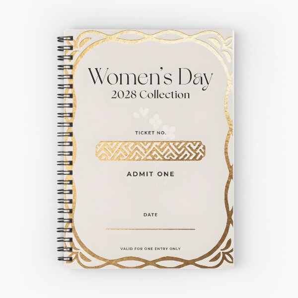 Item preview, Elegant Women's Day ticket with gold design and admit one entry designed and sold by Creative88Art.