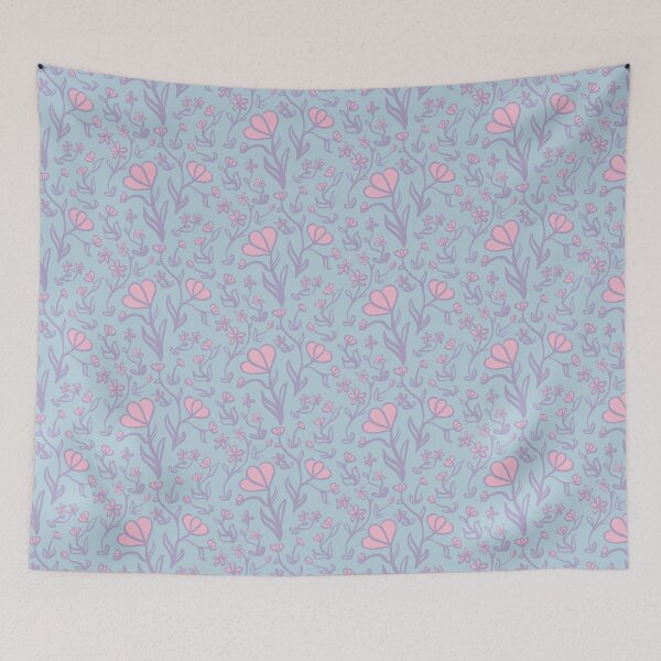 Item preview, Floral Pattern in Blue, Pink and Lilac designed and sold by LAEC-Shop.