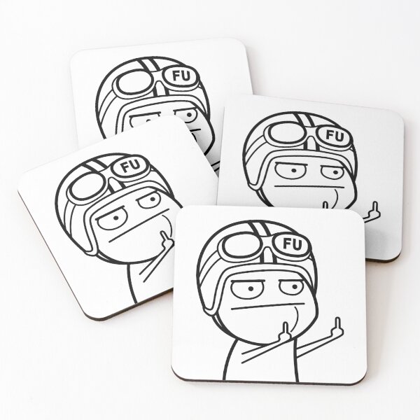 Item preview, FU middle finger meme with moped helmet (outline) designed and sold by VEB Ostladen.