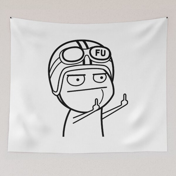 Item preview, FU middle finger meme with moped helmet (outline) designed and sold by VEB Ostladen.