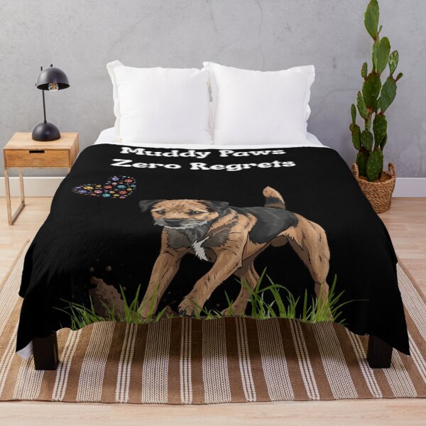 Item preview, Border Terrier muddy paws zero regrets  designed and sold by ClickATee Store .