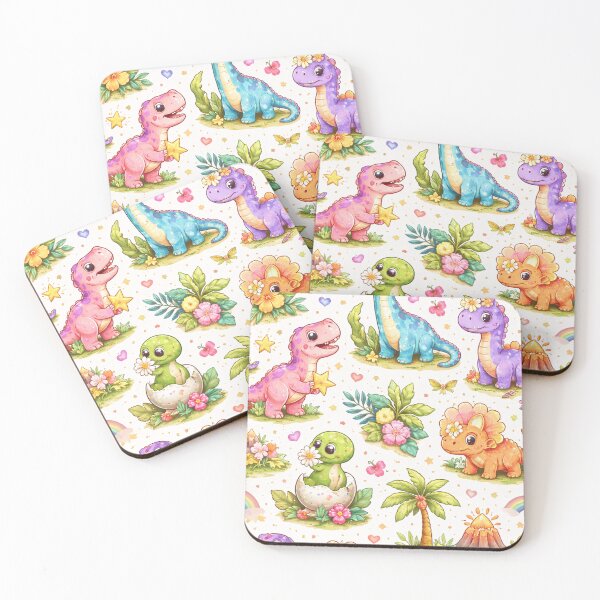 Item preview, Cute Dinosaur Pattern – Pastel Tropical Dino Illustration designed and sold by DrizzyV.