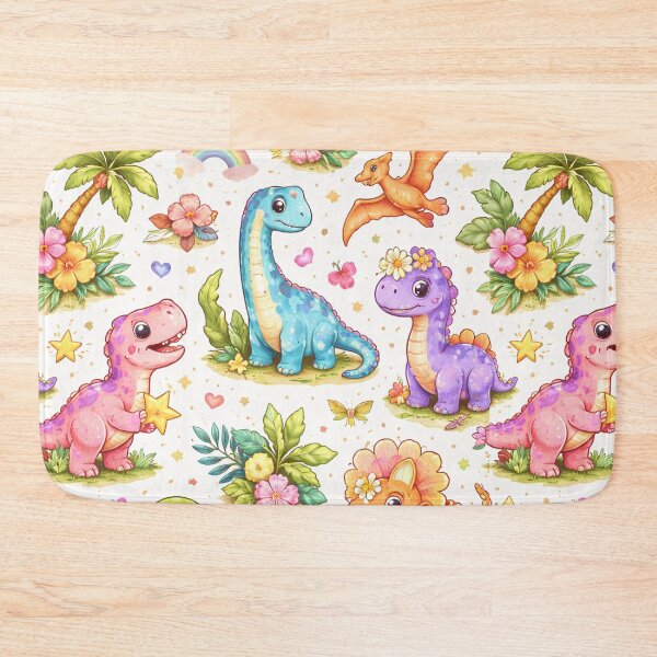 Item preview, Cute Dinosaur Pattern – Pastel Tropical Dino Illustration designed and sold by DrizzyV.