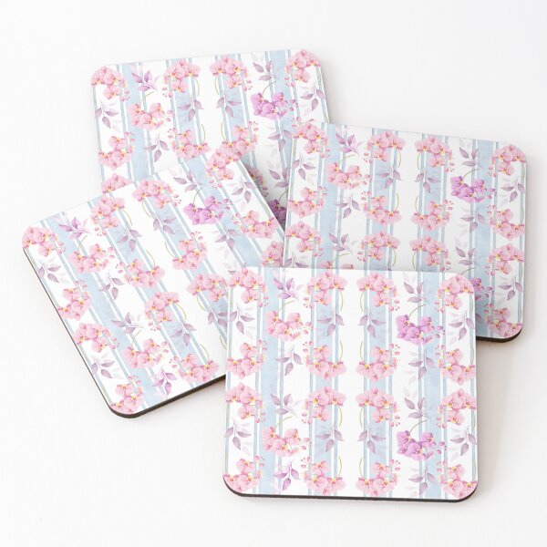 Item preview, Pink Orchids Stripes designed and sold by aylastyle.